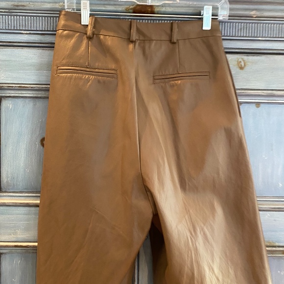 Frankie Shop BROWN  FAUX LEATHER TROUSER SHORTS BY STUDIO CUT size M - Picture 10 of 11